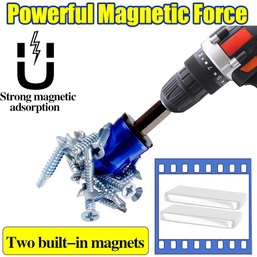 Magnetic Screwdriver Bit Holder Ring, Strong Hex Drill Magnetizer for Power Bits, Aluminum 6pcs 2