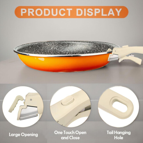 2PCS Removable Pot Handle 7.5' HeatResistant Detachable Pan Handle with Quick Locking Grip Cream White 1