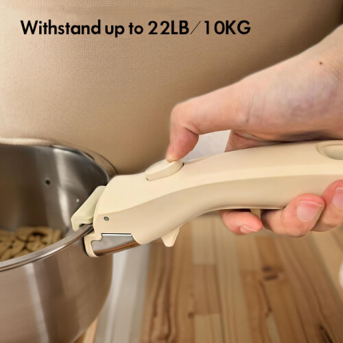 2PCS Removable Pot Handle 7.5' HeatResistant Detachable Pan Handle with Quick Locking Grip Cream White 2