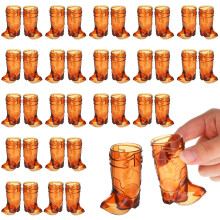 36 Pcs Cowboy Boot Shot Glasses 1oz Plastic Reusable Western Party Cups for Birthday Bachelorette