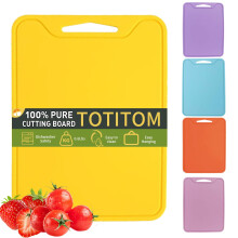 Silicone Cutting Board 11.8x8.6 BPA Non Slip Flexible Bend Design for Meat Vegetables Yellow