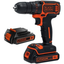 Langaton porakone-ruuvinväännin - BLACK & DECKER - BDCD18B - 18V - 2 akkua 1,5 Ah - Laturi 200 mA