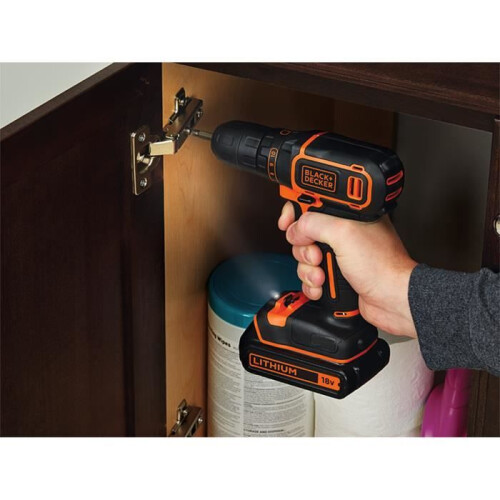 Black + Decker 18V BDCDC18B BLACK DECKER boremaskine + 2 batterier + oplader 2