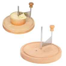 Cheese Curler and Shaver with Ergonomic Rotating Handle, Beech Wood Frame, Stainless Steel Blade for Hard Cheese and Chocolate