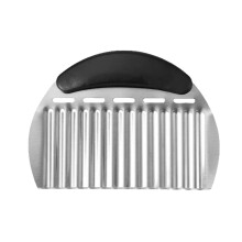Stainless Steel Wave Potato Slicer with Black Handle, Ergonomic Grip, RustResistant Blade