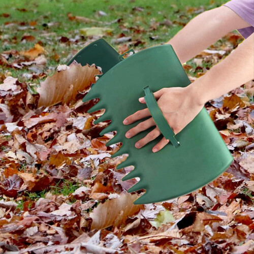 Leaf Scoops Garden Leaf Grabber 2pcs Large Plastic Hand Rake with Adjustable Handle Straps for Yard Cleanup 2