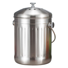 1.3 Gallon Stainless Steel Kitchen Compost Bin with Lid and Charcoal Filter Odor Control