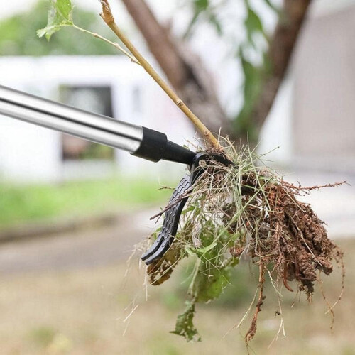 Stand Up Weed Puller with Adjustable Long Handle, 4Claw Lawn and Garden Remover Tool 1