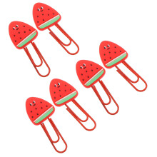 Paper Clips, 6Pcs Decorative Fruit Shape Watermelon Bookmarks, Colorful Office and School Clips