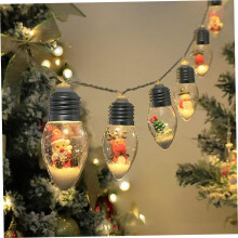 Christmas Tree Lights with Vintage Bubble LED Bulbs, 10FT Battery Operated Retro Xmas String for Indoor Outdoor Decor
