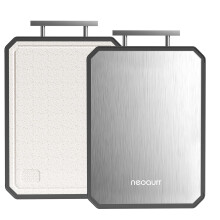 Stainless Steel Cutting Board 2in1 with Wheat Straw, DoubleSided, Juice Groove, Dishwasher Safe
