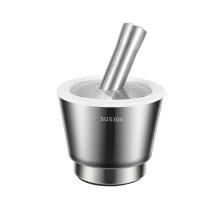 Garlic Press Stainless Steel 304 Manual Grinder with Pestle Bowl for Effortless Fine Grinding