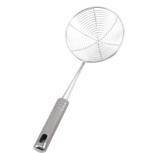 Stainless Steel Strainer Skimmer Spoon with Long Handle for Frying and Oil Draining 31x11cm Silver