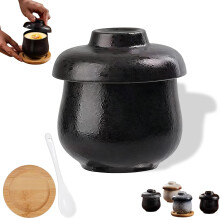 Vintage Porcelain Egg Coddlers with Lids, 2Pcs Microwave Safe Ceramic Egg Cups, Japanese Style