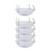 5 Pieces Hanging Plant Trays with Hook Leak Protection Transparent Saucers for Indoor Outdoor Use