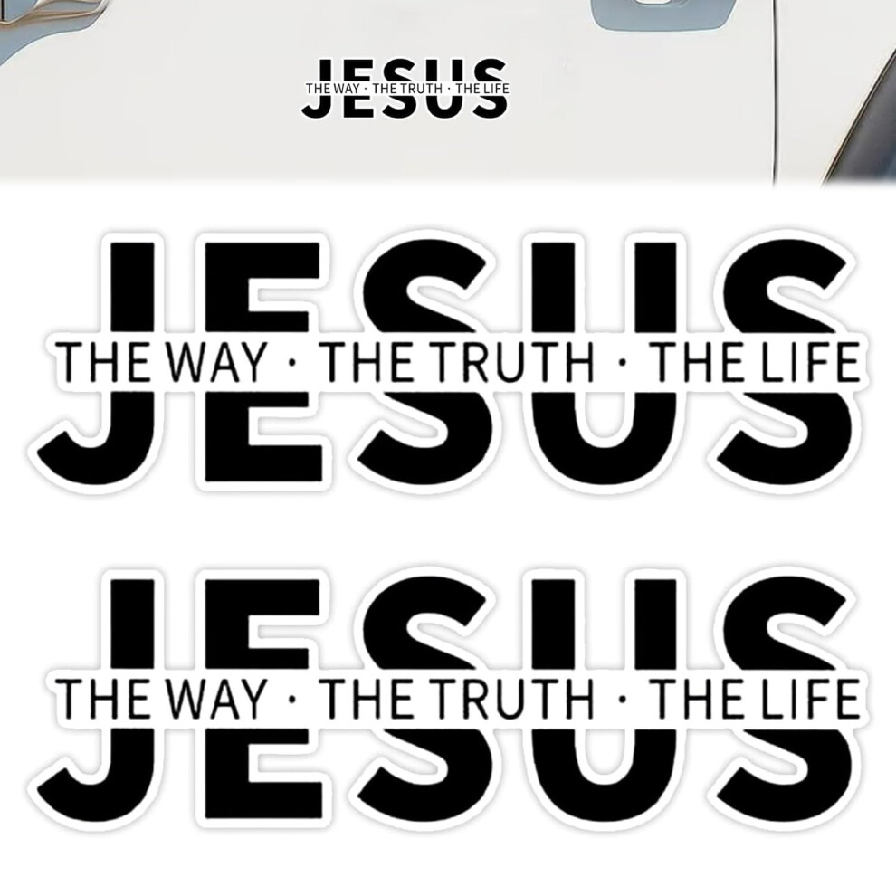 Christian Car Decal Bible Verse Sticker Jesus The Way The Truth The Life Waterproof Vinyl 2Pcs Ref: 6735 9113335558168
