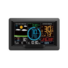 Wireless Weather Station with Rain Gauge Wind Speed Direction Temperature Humidity Forecast LCD