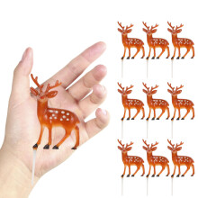Christmas Deer Cupcake Toppers Set of 10 Holiday Cake Decorations for Festive Party Desserts