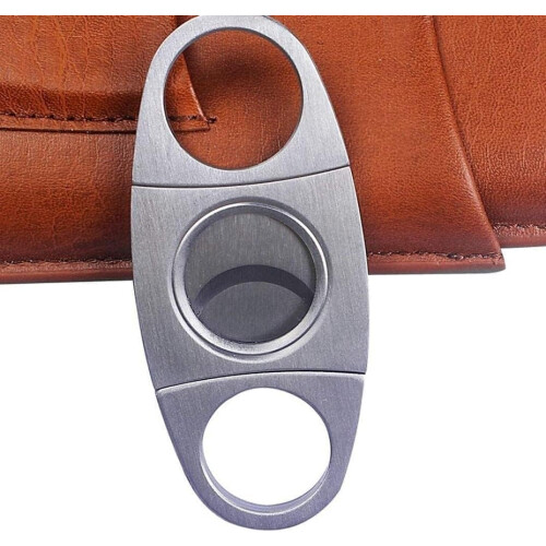 Leather Cigar Case with Builtin Cutter, Luxury Crocodile Pattern Travel Holder 1