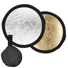 Photography Reflector 12 Inch Silver and Gold 2 in 1 Collapsible Round for Studio Lighting with Bag