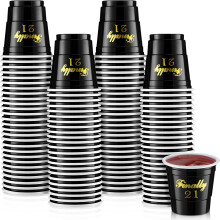 100 Pcs 21st Birthday Shot Glasses 2oz Finally 21 Durable Plastic Party Supplies Black Drinkware
