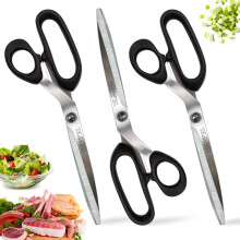Heavy Duty Kitchen Shears 3 Pack – Stainless Steel MicroSerrated Blades for Meat and Poultry