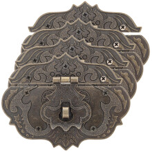 4pcs Vintage Hasp Latch Zinc Alloy Decorative Lock for Jewelry Box and Cabinet with Screws