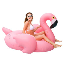 Giant Inflatable Flamingo Pool Float 75 Inch Pink Rose Gold Lounger for Adults 330lb Capacity