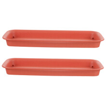 2Pcs Rectangular Plant Saucer Tray SpillProof Base for Indoor Outdoor Garden Flowerpots Brick