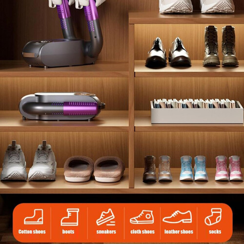 Shoe and Boot Dryer with Adjustable Timer, Fast Moisture Removal, Foldable Design for Gloves Hats 2