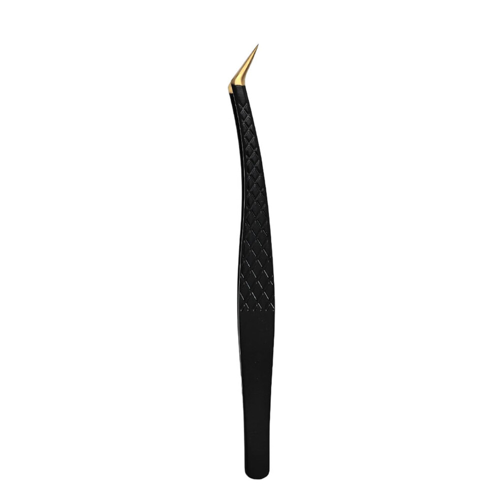 Precision Stainless Steel Nail Art Tweezers with Non Slip Grip for Rhinestones and Salon Use