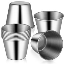 10 PCS Stainless Steel Shot Glasses 1.5 oz Unbreakable Metal Shot Cups for Whiskey Camping Bar