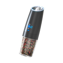 Rechargeable Electric Pepper Grinder and Salt Mill with Adjustable Coarseness for Cooking Black