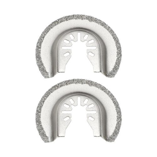 Oscillating Tool Grout Removal Blade 2Pcs 64mm Diamond Grit Half Circle for Bosch Dewalt Multi Tool