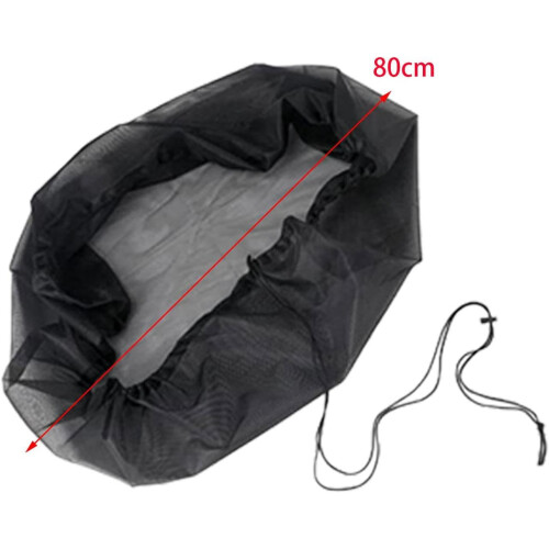 Mesh Rain Barrel Cover with Drawstring for Debris Protection, 80cm Polyester Screen 1