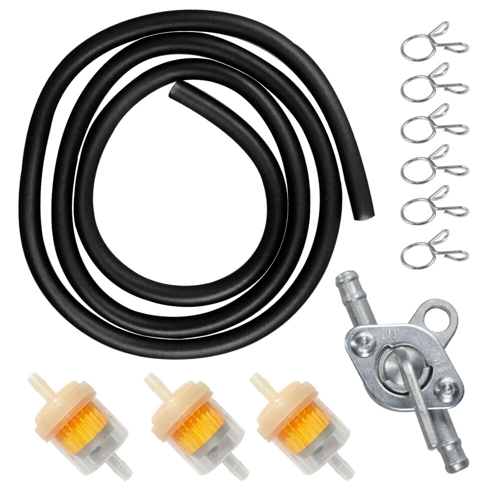 Fuel Line Hose Kit With Petcock Valve And Filters For 50Cc250cc Atv Scooter Dirt Bike Black 9455672687997
