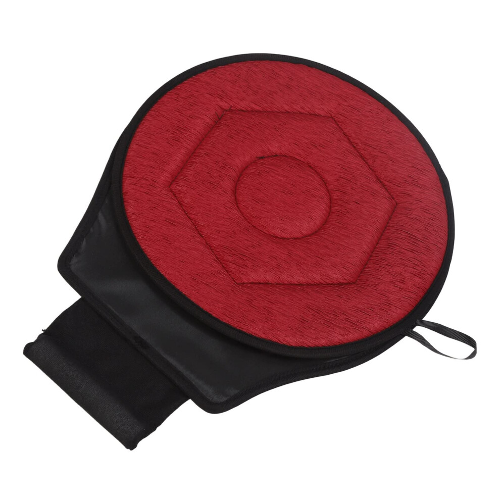Burgundy Rotating Car Seat Cushion 360 Degree Swivel, Ergonomic Breathable Seat For Elderly Office Home