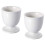 Ceramic Egg Cups Set of 2 White Egg Holders with Stable NonSlip Base for Breakfast 1