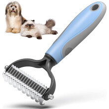 Pet Grooming Tool with DualSided Dematting Comb for Dogs and Cats, Reduces Shedding 95%, Blue Grey