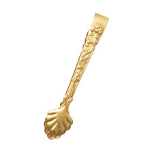 Gold Stainless Steel Ice Tongs with Precise Grip Control for Cocktails Whiskey and Tea Parties