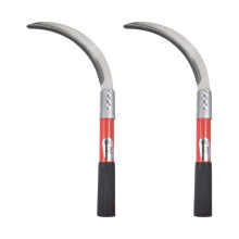 2pcs 6 Inch Forged Carbon Steel Brush Clearing Sickle with Serrated Blade and Billhook Machete for Gardening Camping Outdoor