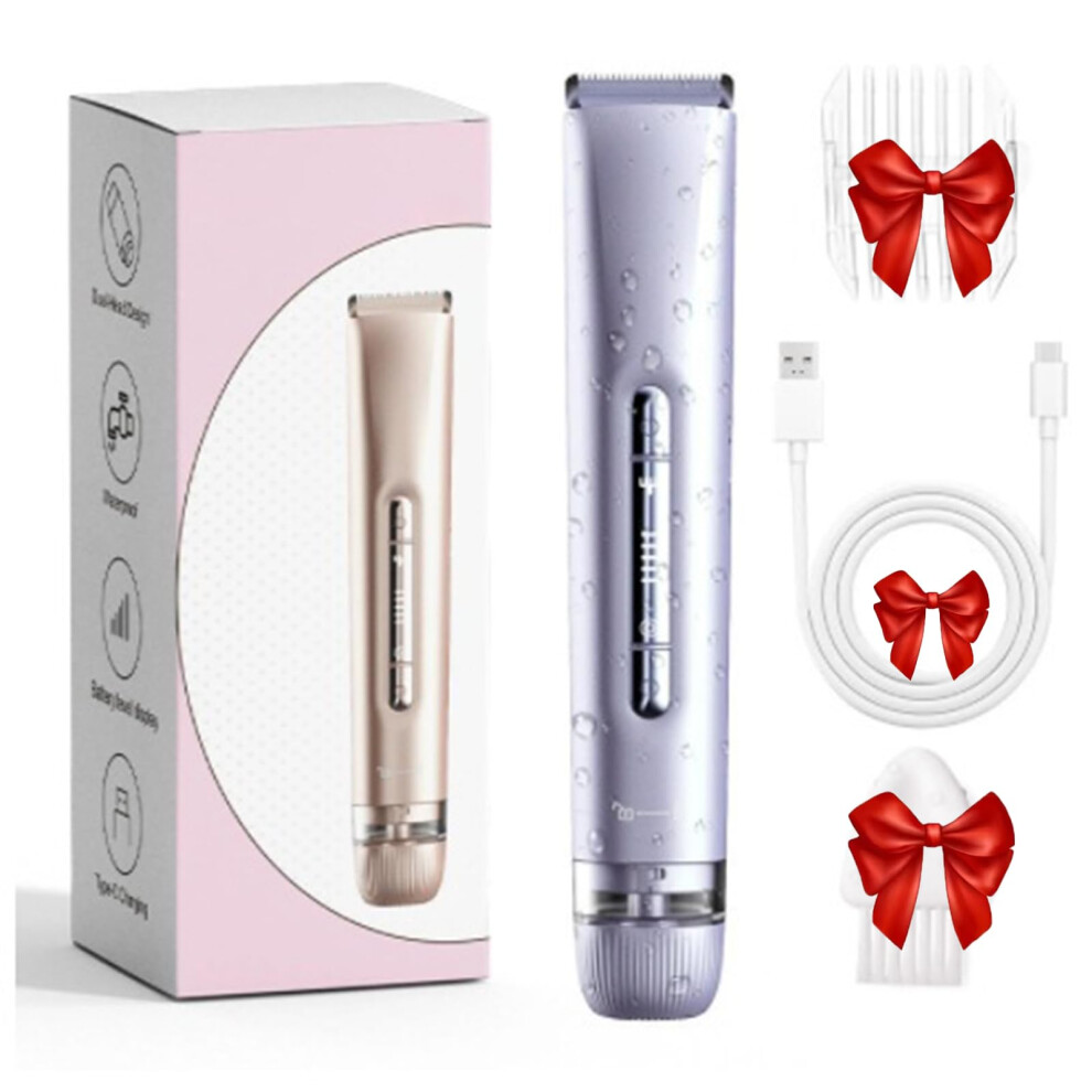 Women's Electric Shaver Dual Head Precision Rechargeable Cordless Razor IPX7 Waterproof for Face and Body