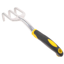 Garden Hand Rake and Heavy Duty Hand Cultivator with Ergonomic Grip for Weeding and Soil Loosening