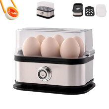 Electric Egg Cooker with Auto ShutOff, Stainless Steel 6 Egg Capacity Rapid Steamer, MultiFunction