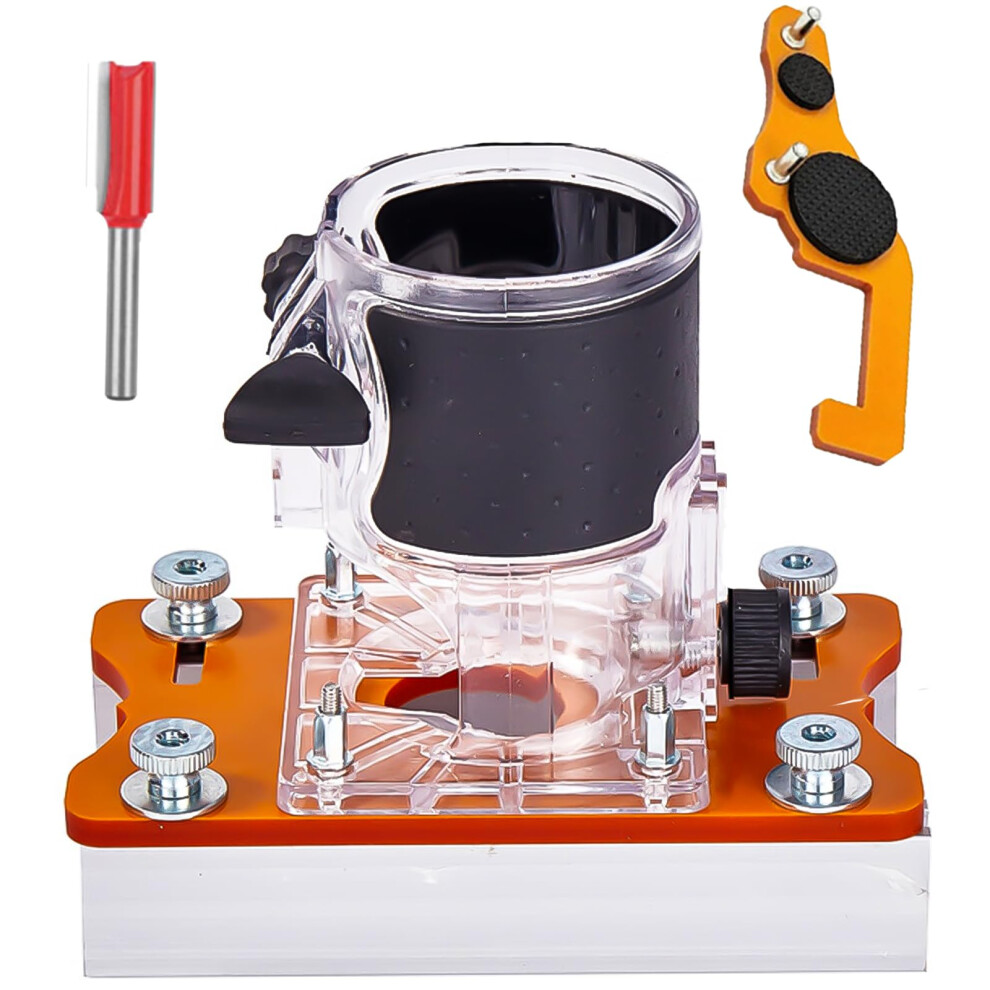 Wood Router Base 65Mm Precision Trimmer Fit, Adjustable Aluminum Alloy Slotting Bracket For Cabinet Furniture Woodworking 9070919750748