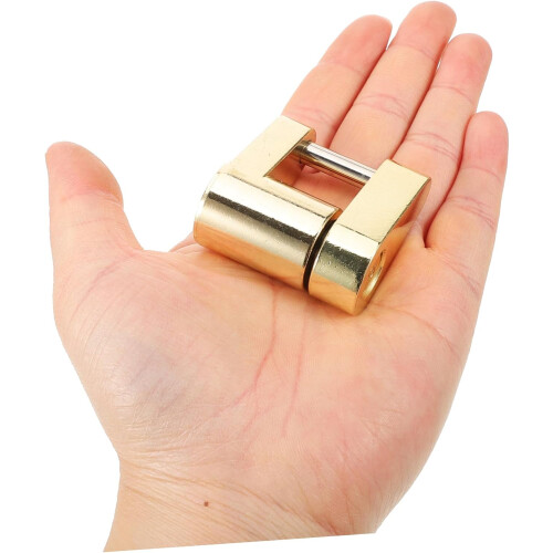 Solid Brass Trailer Hitch Lock with Flat Key, Tamper Resistant Coupler Lock for Theft Protection 2
