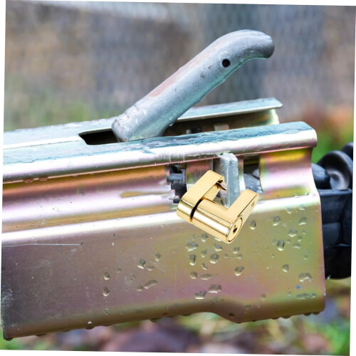 Solid Brass Trailer Hitch Lock with Flat Key, Tamper Resistant Coupler Lock for Theft Protection 1