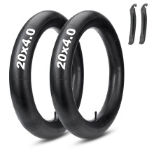 Fat Bike Inner Tube 20x3.0/20x4.0/26x3.0/26x4.0 Butyl Rubber Schrader Valve 2Pack with Tire Levers