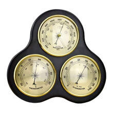 Weather Station with Barometer Thermometer Hygrometer, Battery Brass Wall Mount for Home