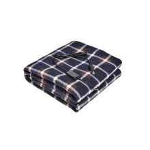 12V Heated Fleece Car Blanket with Timer and Adjustable Heat Levels for Car Truck SUV Blue Plaid